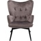 Armchair Black Vicky Velvet Grey Kare Design