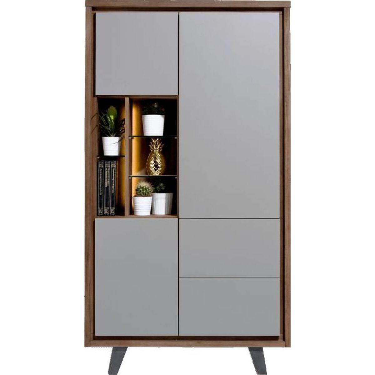 Armoire BOX Henders & Hazel 100cm Tramwood Walnut Gris