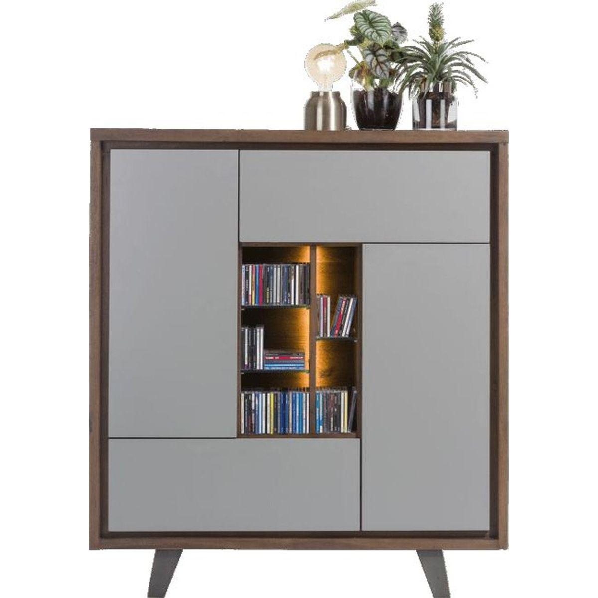 Armoire BOX Henders & Hazel 125cm Tramwood Walnut Gris