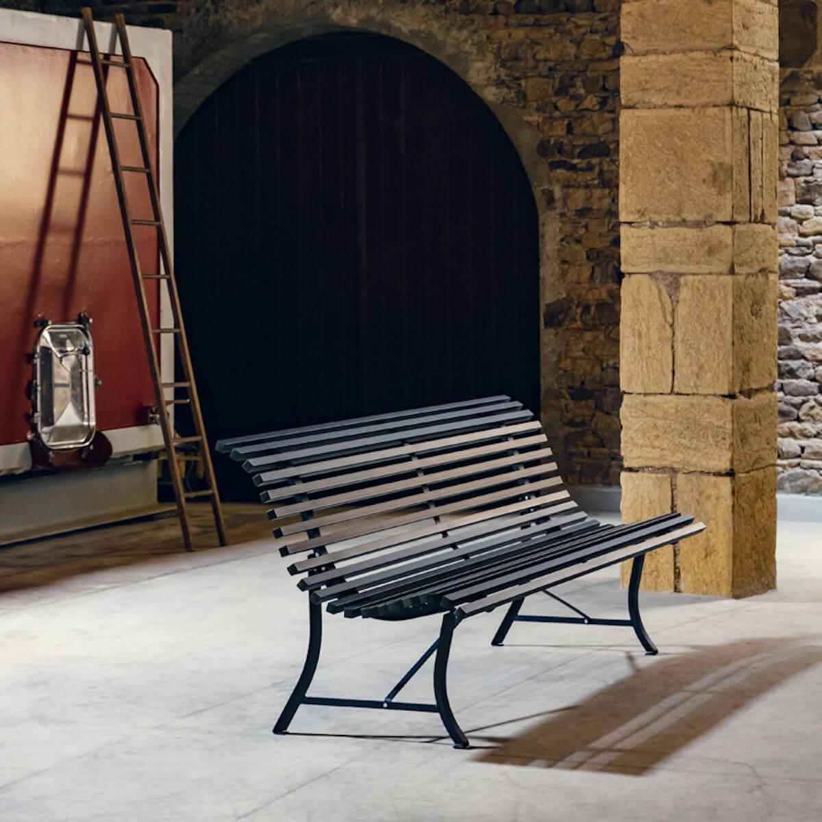 Banc 200cm LOUISIANE Fermob gris métal