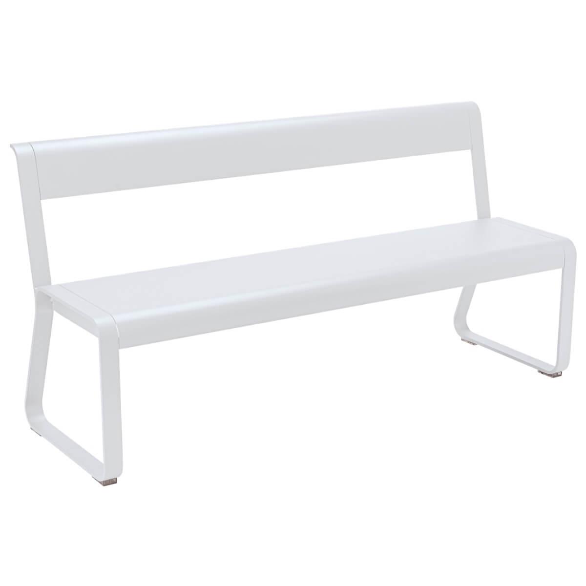 Banc avec dossier BELLEVIE Fermob blanc coton