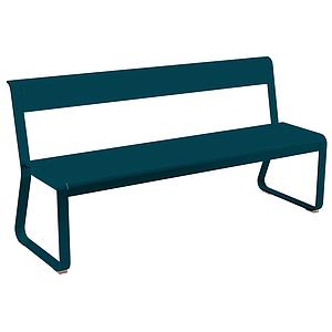 Banc avec dossier BELLEVIE Fermob bleu acapulco