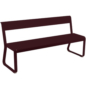 Banc avec dossier BELLEVIE Fermob cerise noir