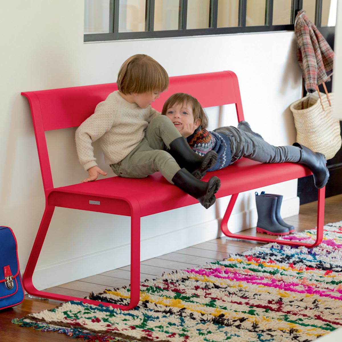 Banc avec dossier BELLEVIE Fermob gris argile