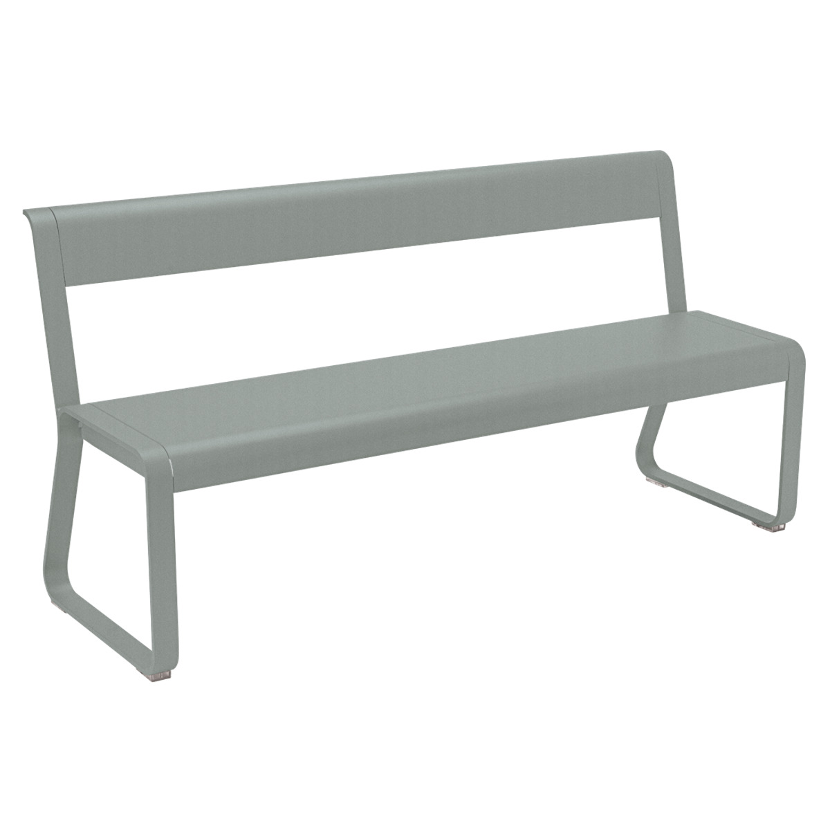Banc avec dossier BELLEVIE Fermob gris lapilli 