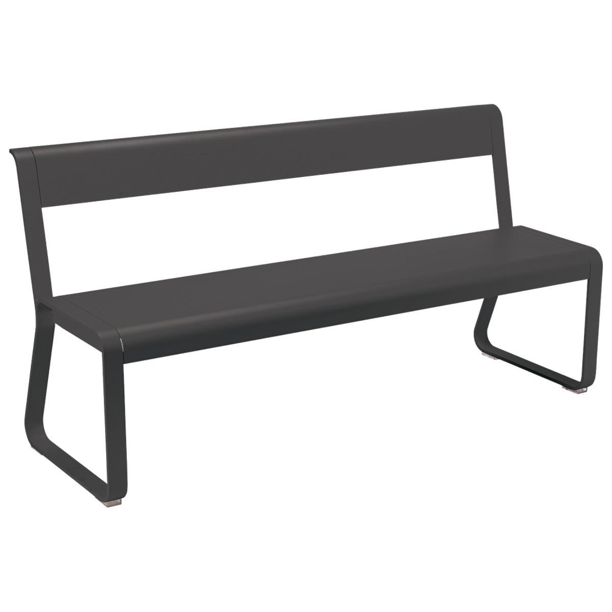 Banc avec dossier BELLEVIE Fermob noir réglisse