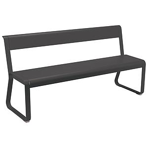 Banc avec dossier BELLEVIE Fermob noir réglisse