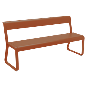 Banc avec dossier BELLEVIE Fermob orange confite
