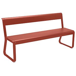 Banc avec dossier BELLEVIE Fermob rouge ocre