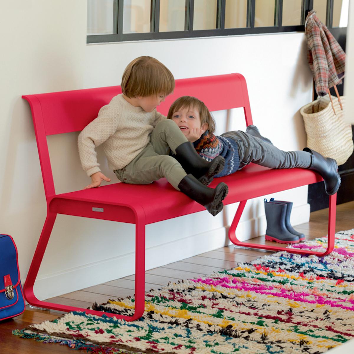 Banc avec dossier BELLEVIE Fermob vert cèdre