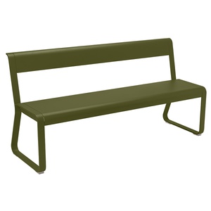 Banc avec dossier BELLEVIE Fermob vert pesto