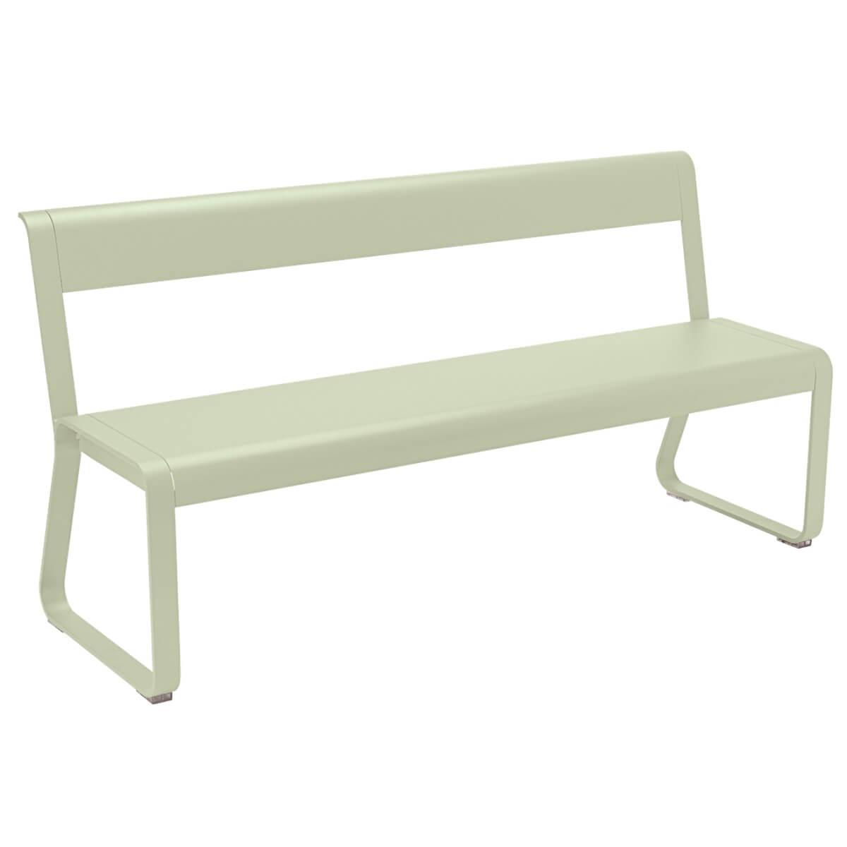 Banc avec dossier BELLEVIE Fermob vert tilleul