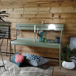 Banc avec dossier LUXEMBOURG Fermob Coquelicot