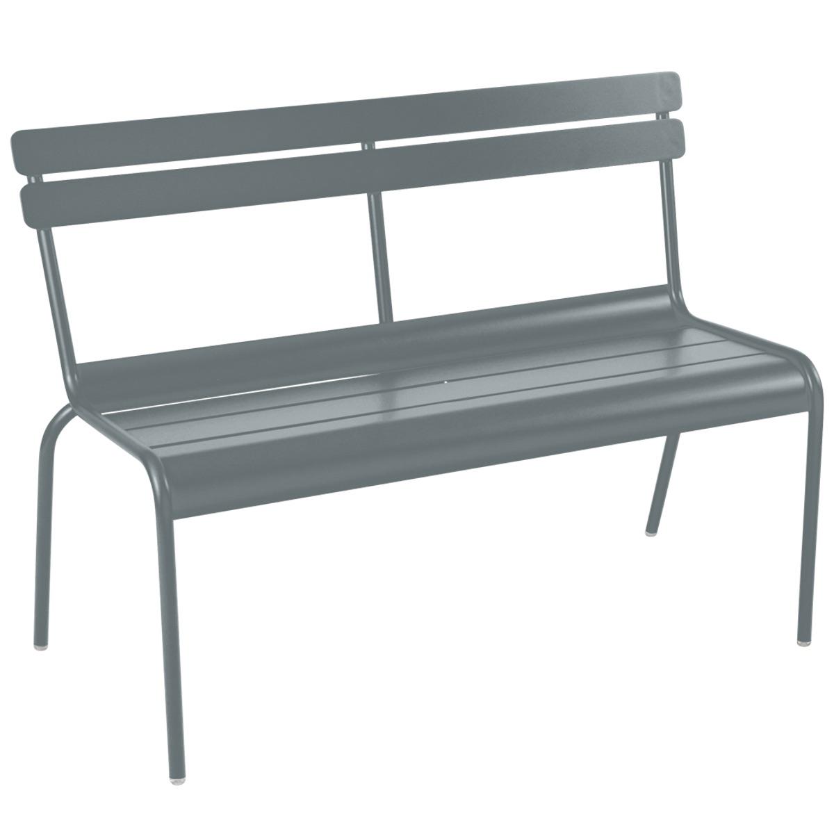 Banc avec dossier LUXEMBOURG Fermob gris orage