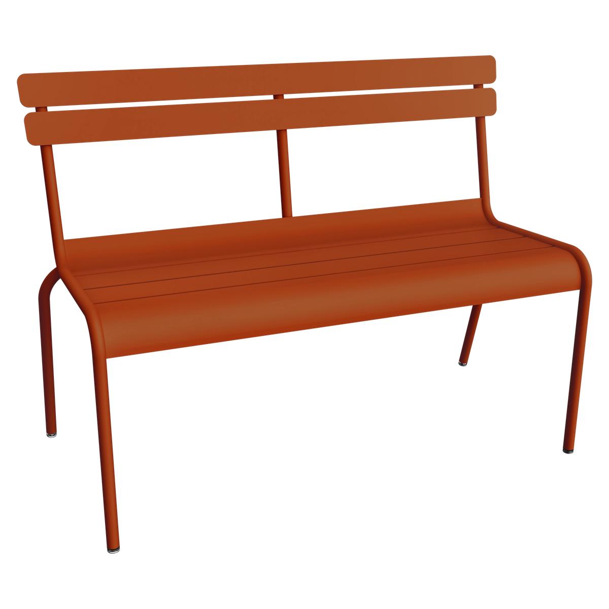 Banc avec dossier LUXEMBOURG Fermob orange confite