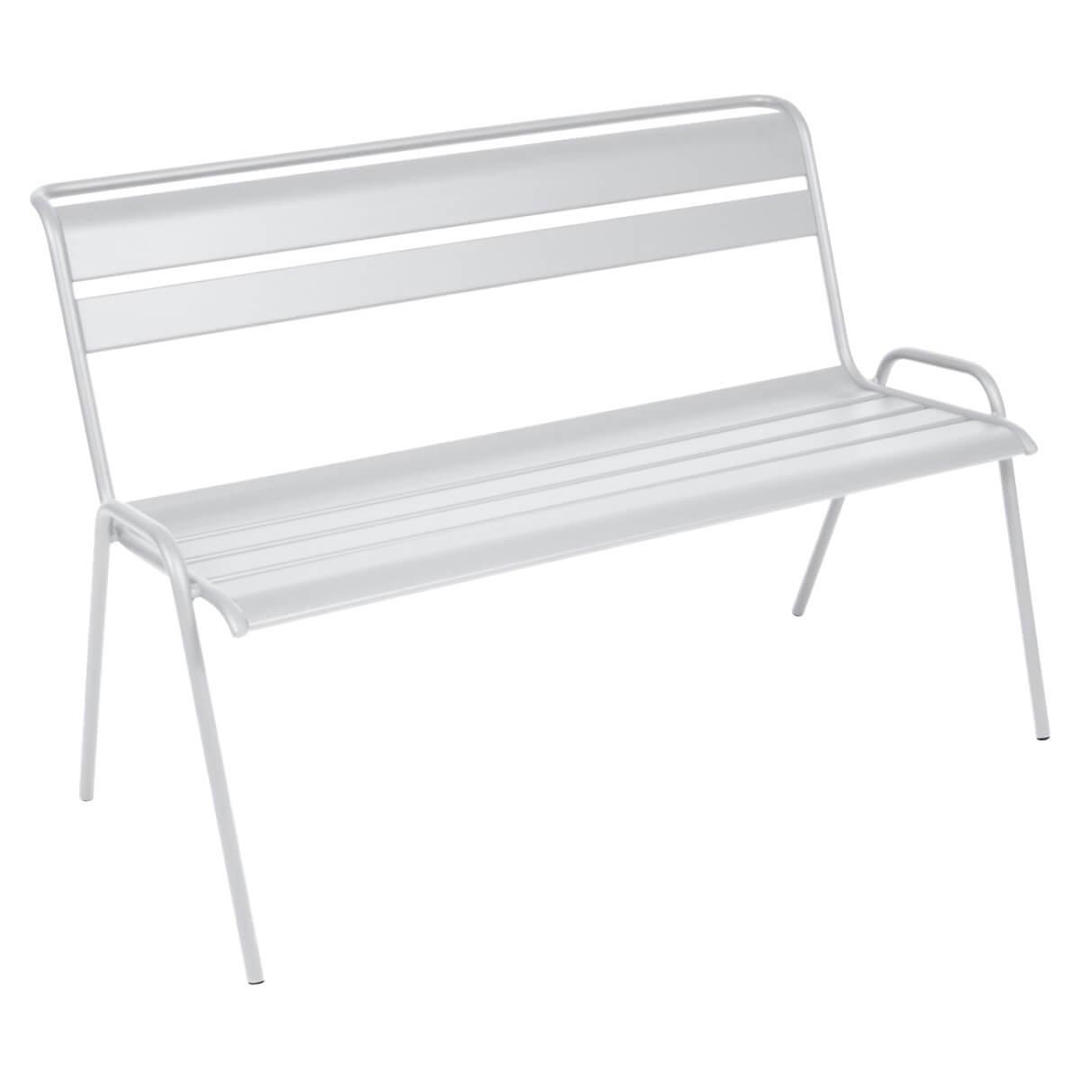 Banc avec dossier MONCEAU Fermob blanc coton