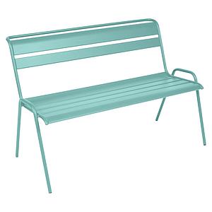 Banc avec dossier MONCEAU Fermob bleu lagune