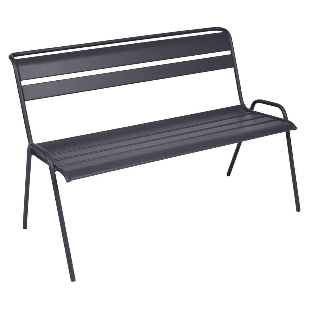 Banc avec dossier MONCEAU Fermob carbone