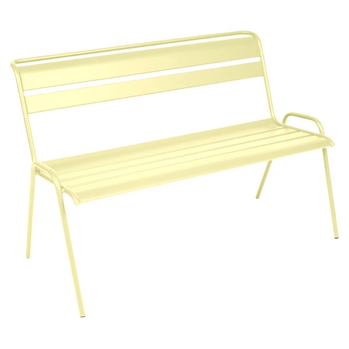Banc avec dossier MONCEAU Fermob citron givré