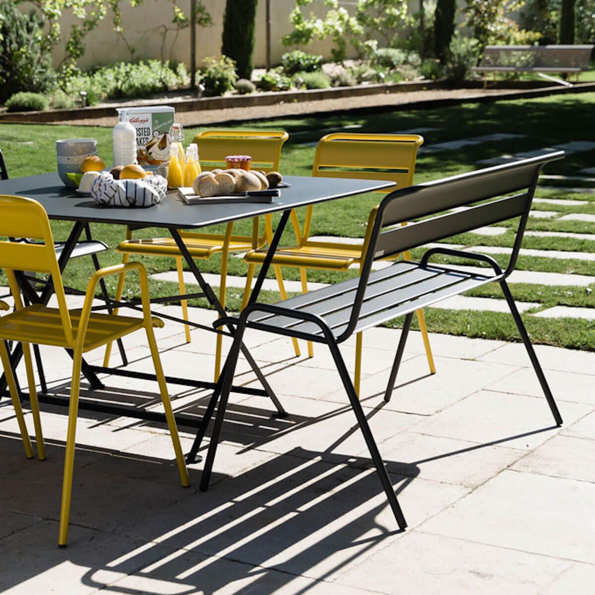 Banc avec dossier MONCEAU Fermob coquelicot