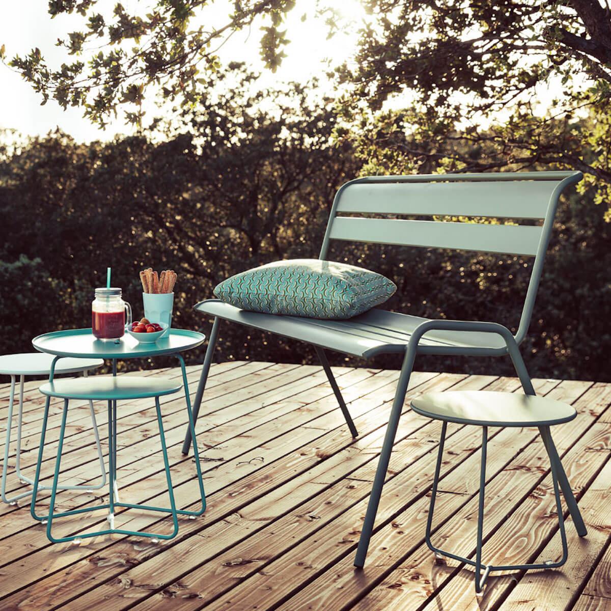 Banc avec dossier MONCEAU Fermob gris argile