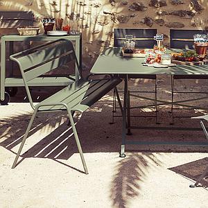 Banc avec dossier MONCEAU Fermob gris orage