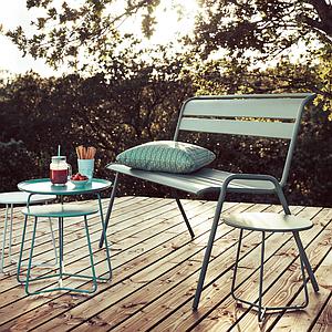 Banc avec dossier MONCEAU Fermob rose praline