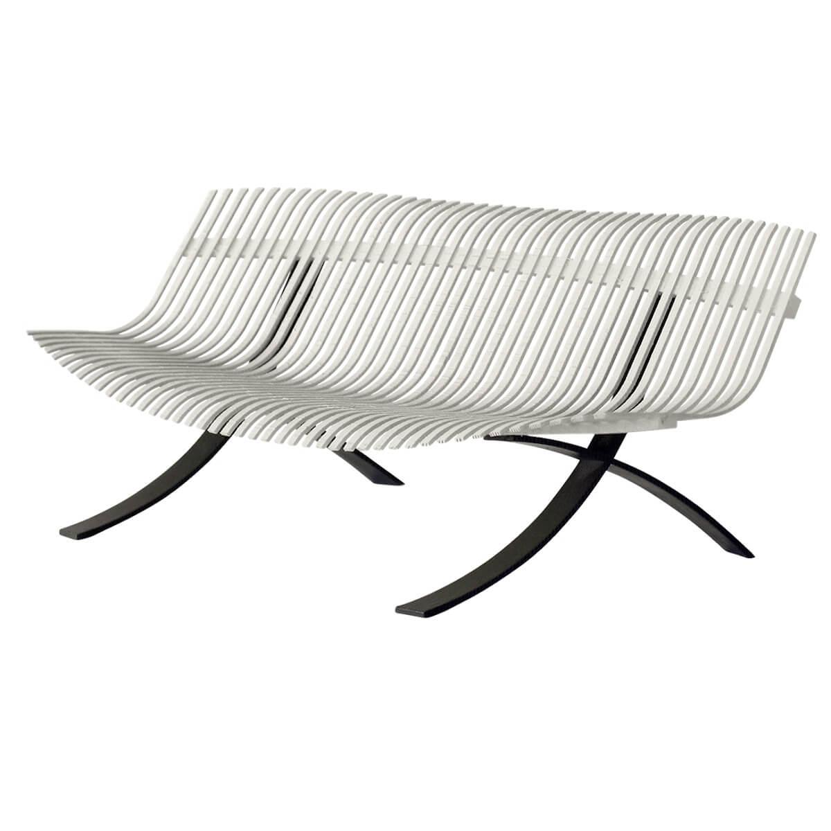 Banc CHARIVARI Fermob gris argile