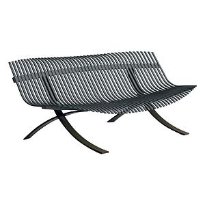 Banc CHARIVARI Fermob gris orage