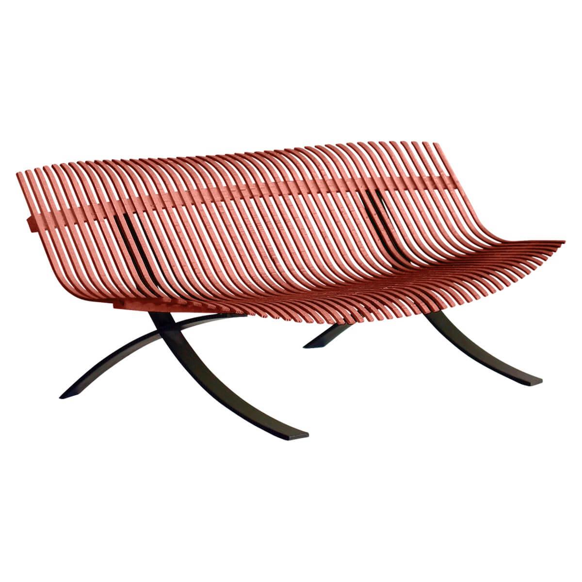 Banc CHARIVARI Fermob rouge ocre