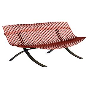 Banc CHARIVARI Fermob rouge ocre