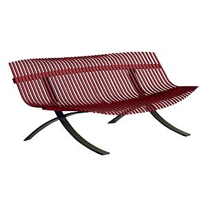 Banc CHARIVARI Fermob rouge piment