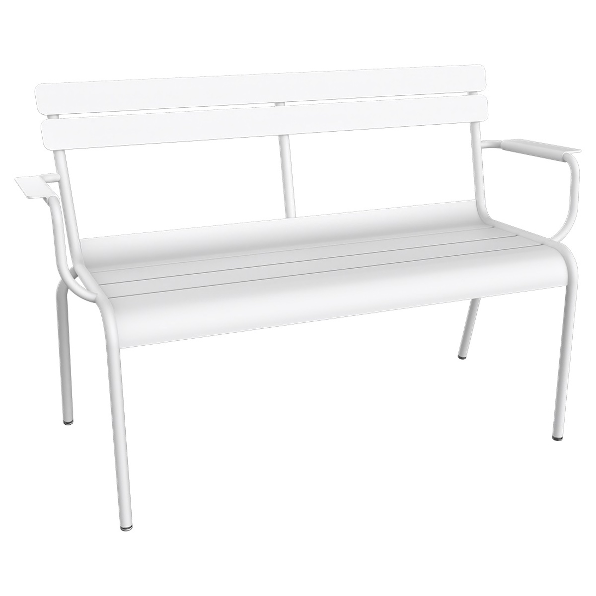 Banc de jardin 2 places avec accoudoirs LUXEMBOURG Fermob Blanc coton