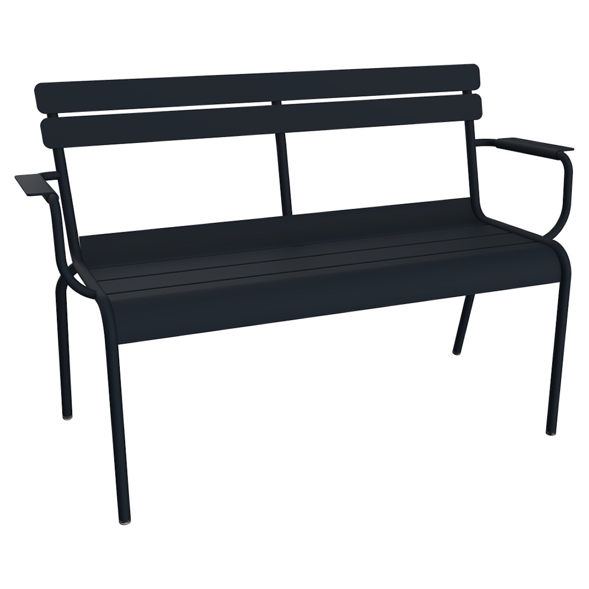 Banc de jardin 2 places avec accoudoirs LUXEMBOURG Fermob Bleu Abysse
