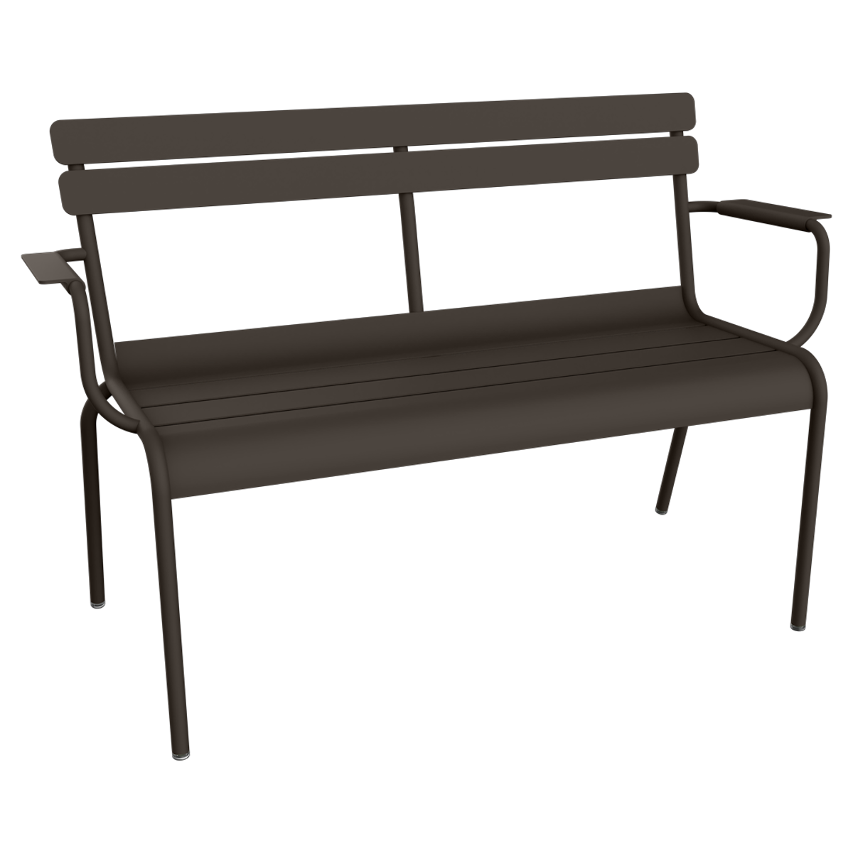 Banc de jardin 2 places avec accoudoirs LUXEMBOURG Fermob brun tonka