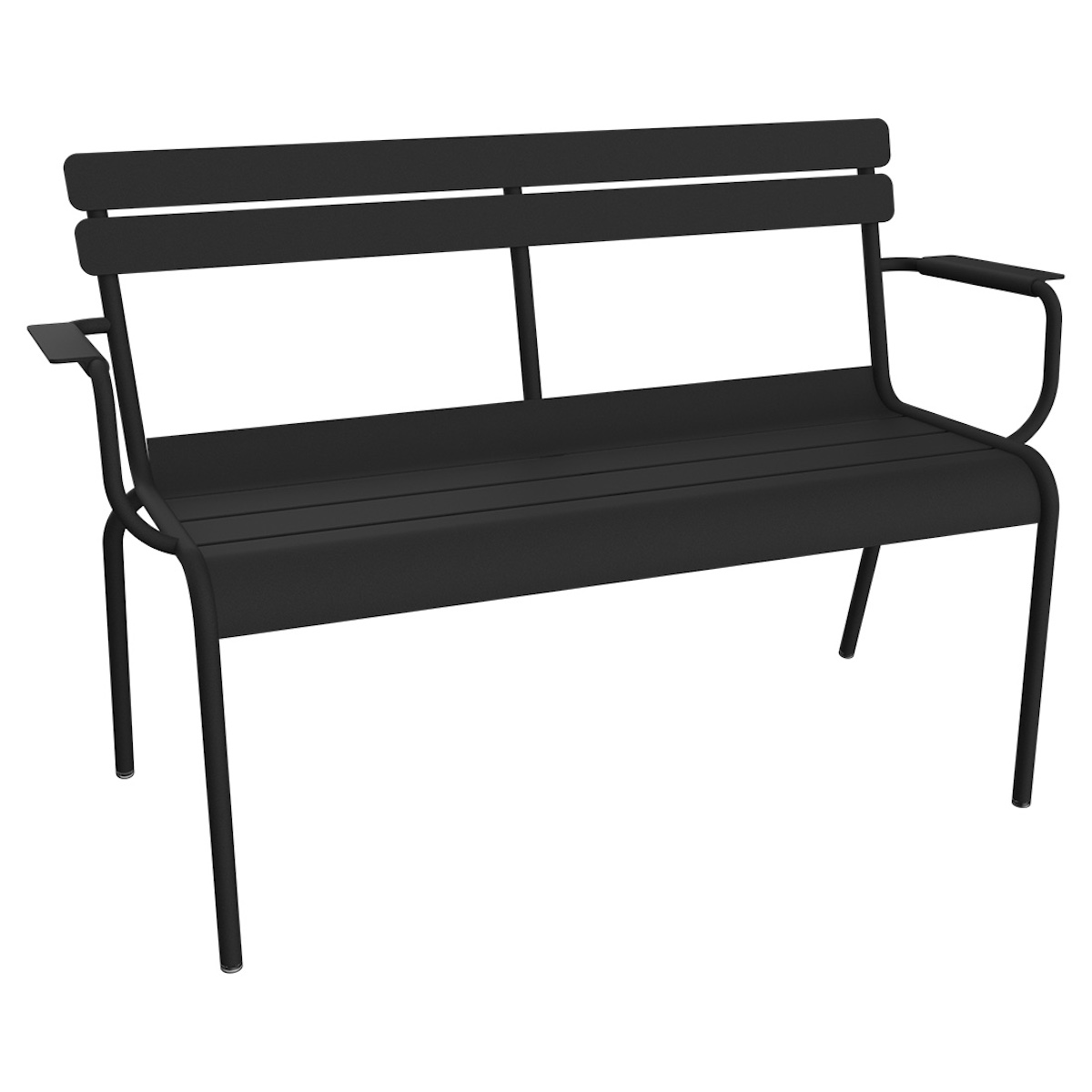 Banc de jardin 2 places avec accoudoirs LUXEMBOURG Fermob carbone