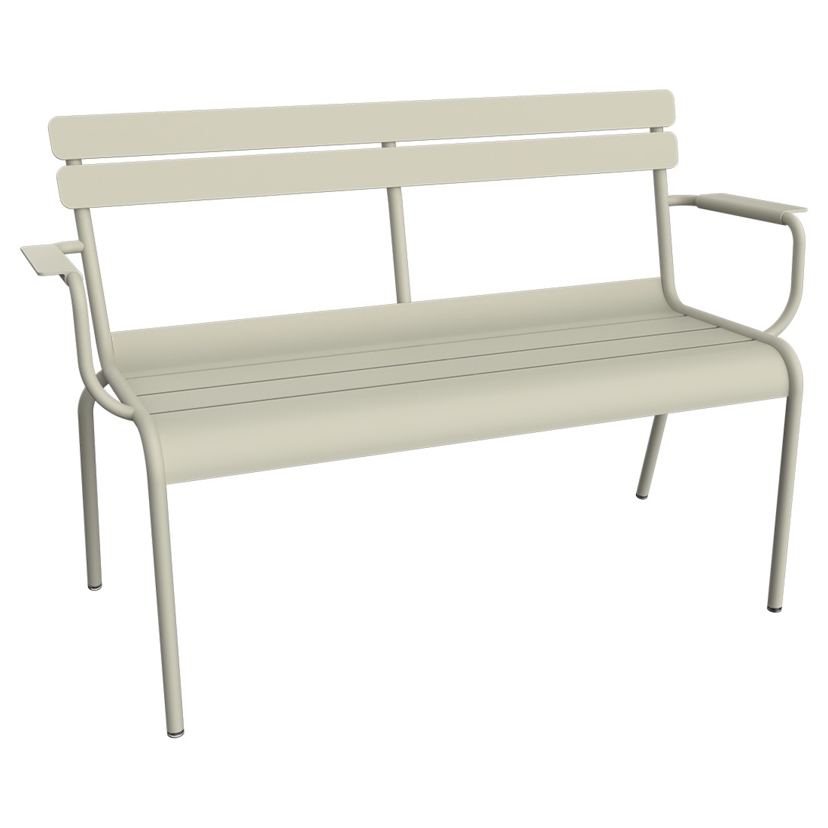 Banc de jardin 2 places avec accoudoirs LUXEMBOURG Fermob gris argile