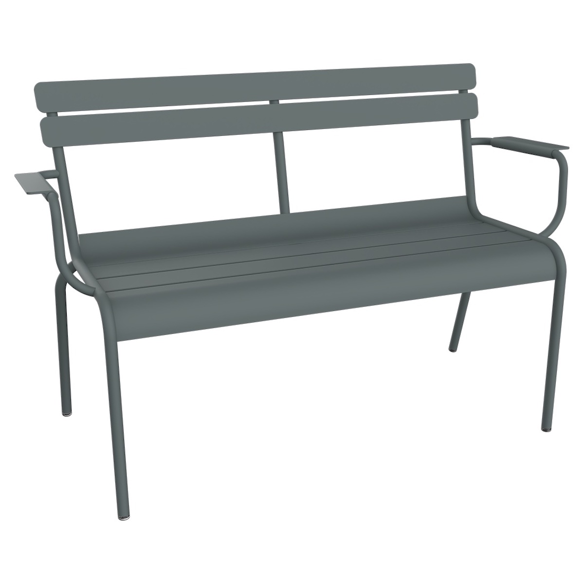 Banc de jardin 2 places avec accoudoirs LUXEMBOURG Fermob gris orage