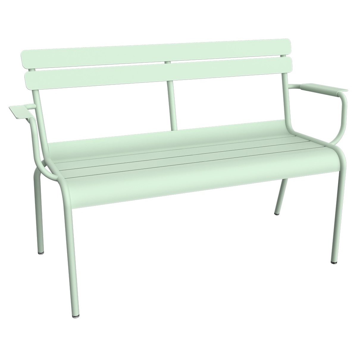 Banc de jardin 2 places avec accoudoirs LUXEMBOURG Fermob menthe glaciale