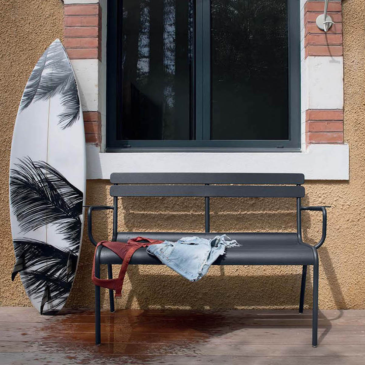 Banc de jardin 2 places avec accoudoirs LUXEMBOURG Fermob miel new