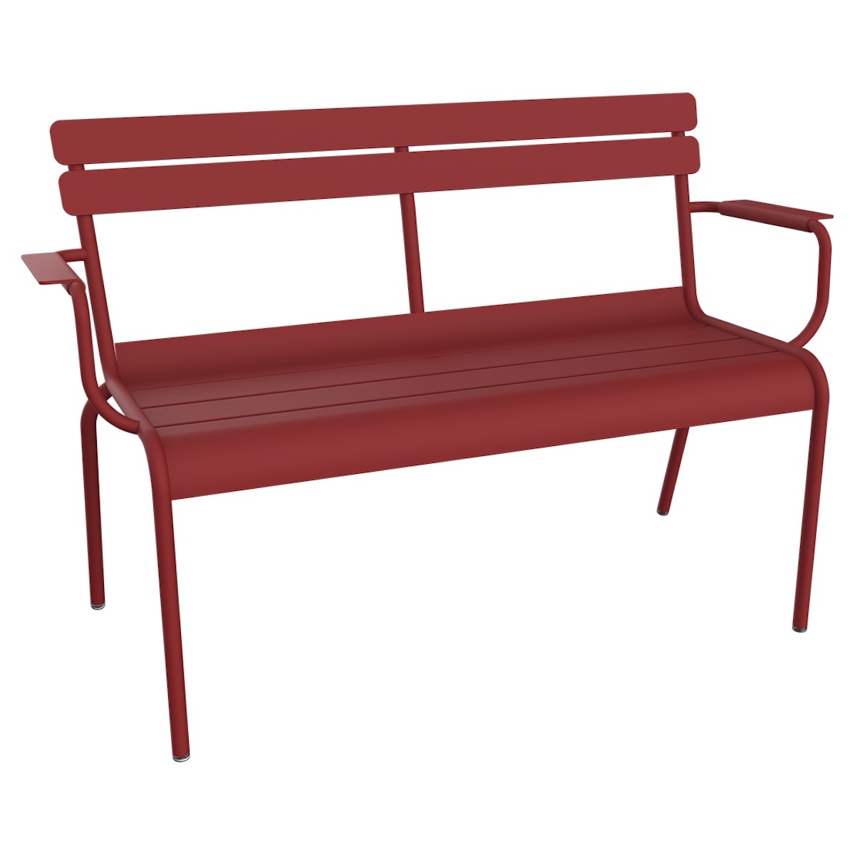 Banc de jardin 2 places avec accoudoirs LUXEMBOURG Fermob piment