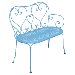 Banquette 1900 Fermob bleu maya