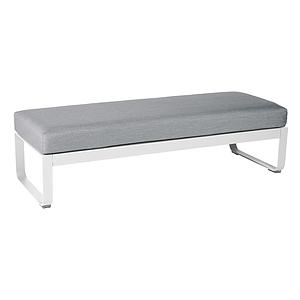 Banquette 2 places BELLEVIE Fermob blanc coton-Gris flanelle