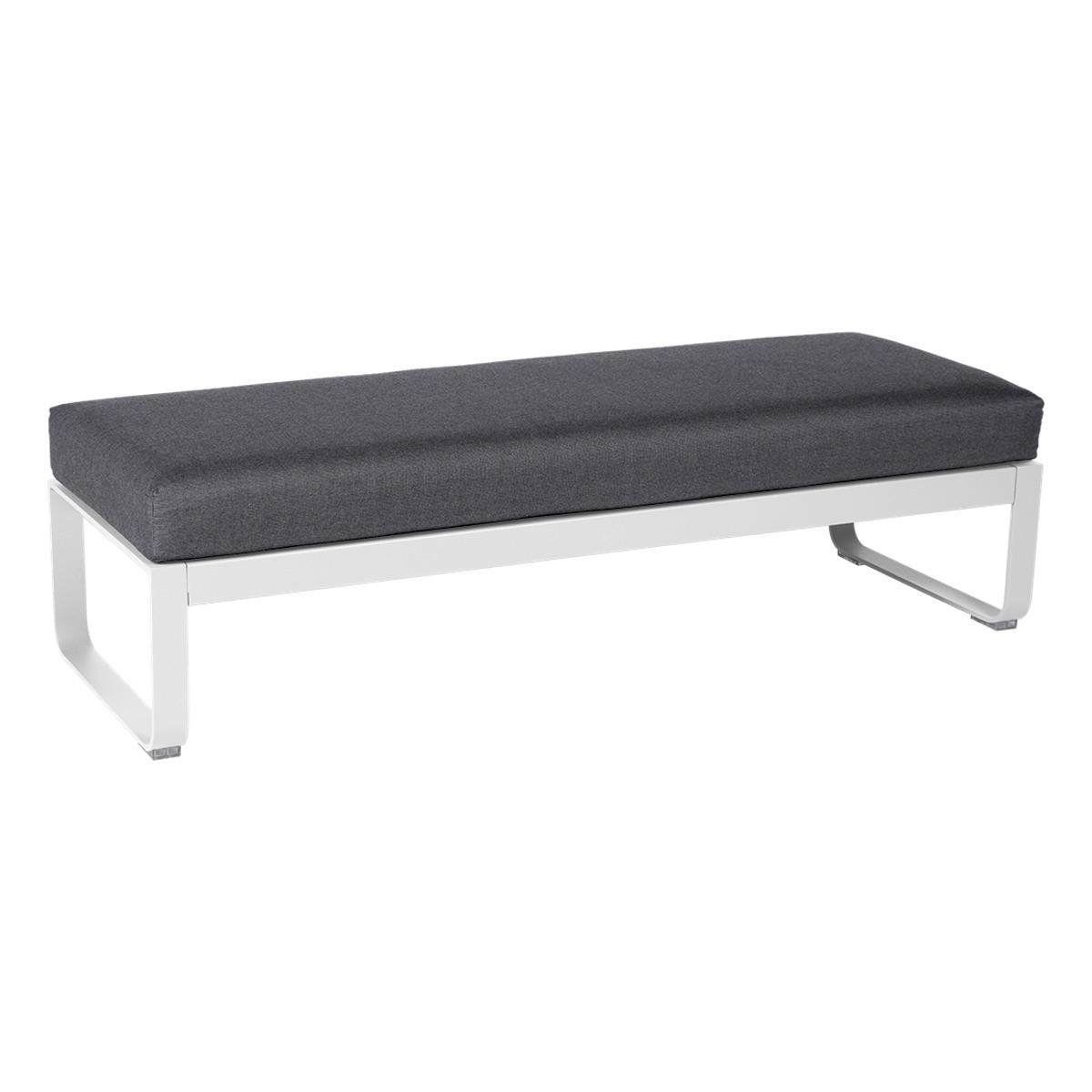 Banquette 2 places BELLEVIE Fermob blanc coton-Gris graphite