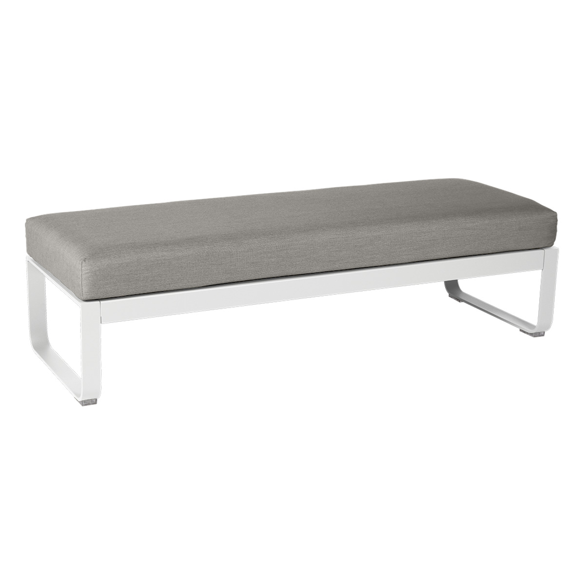 Banquette 2 places BELLEVIE Fermob blanc coton-taupe grisé 