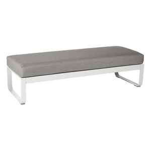 Banquette 2 places BELLEVIE Fermob blanc coton-taupe grisé 