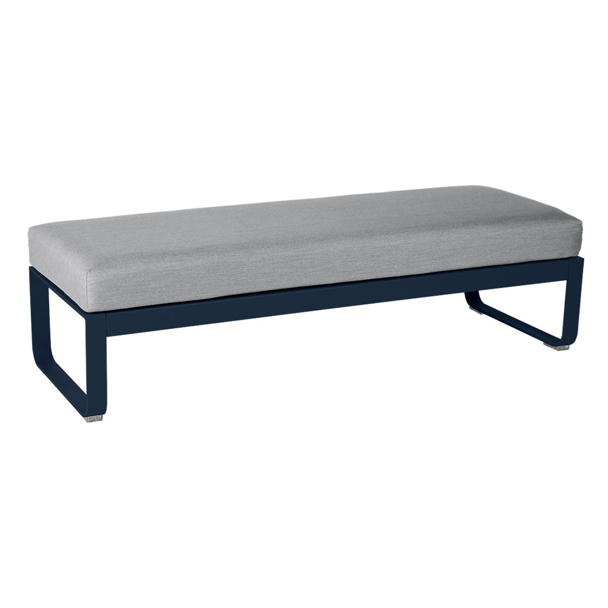 Banquette 2 places BELLEVIE Fermob bleu abysse-Gris flanelle