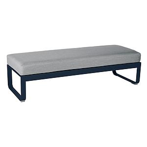 Banquette 2 places BELLEVIE Fermob bleu abysse-Gris flanelle