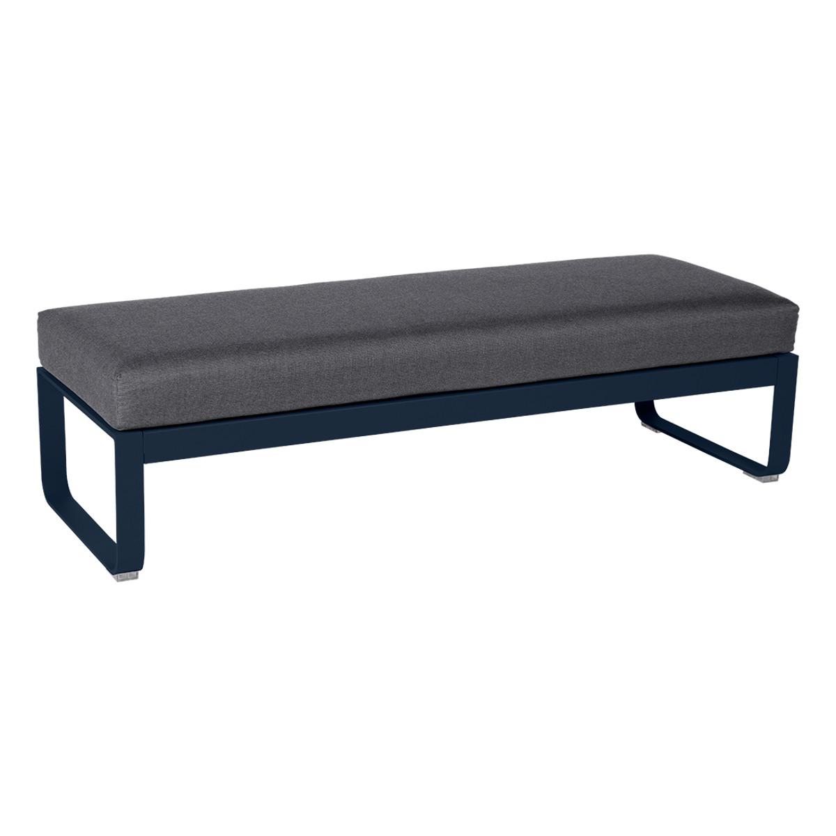 Banquette 2 places BELLEVIE Fermob bleu abysse-Gris graphite