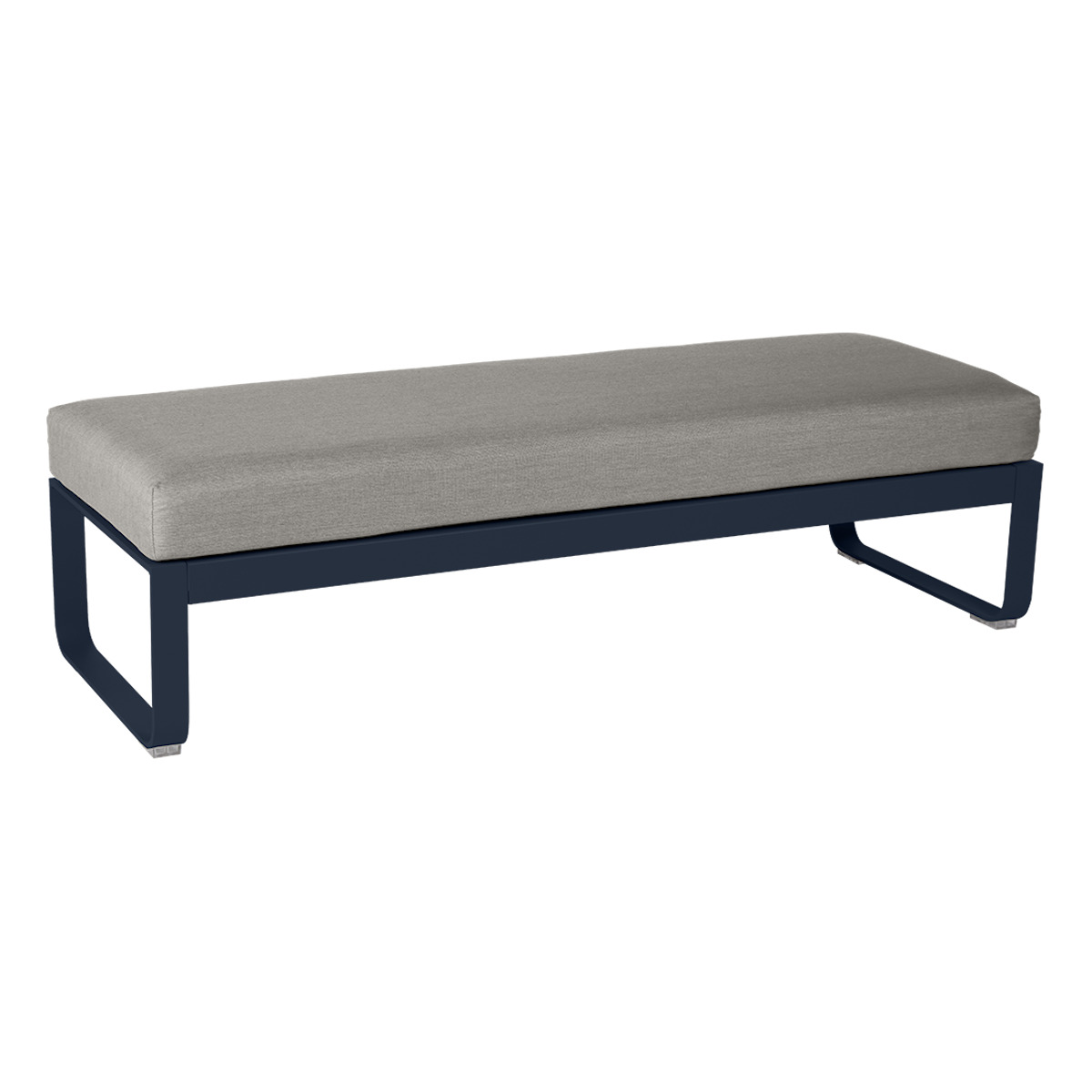 Banquette 2 places BELLEVIE Fermob bleu abysse-taupe grisé 